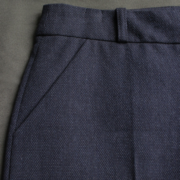 Pantalon droit en coton bleu marine - ERNESTINE