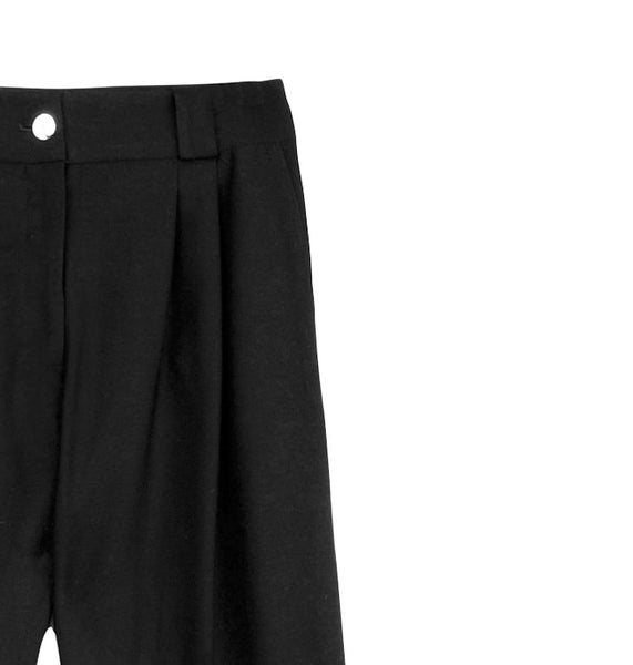 Pantalon à plis noir - ESTELLE